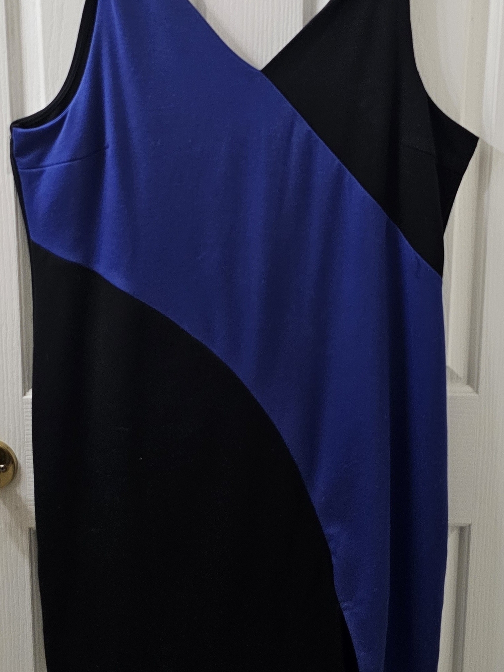 BNWT Ricki's Black & Royal Blue Colorblock V-Neck Midi Dress Size 16
